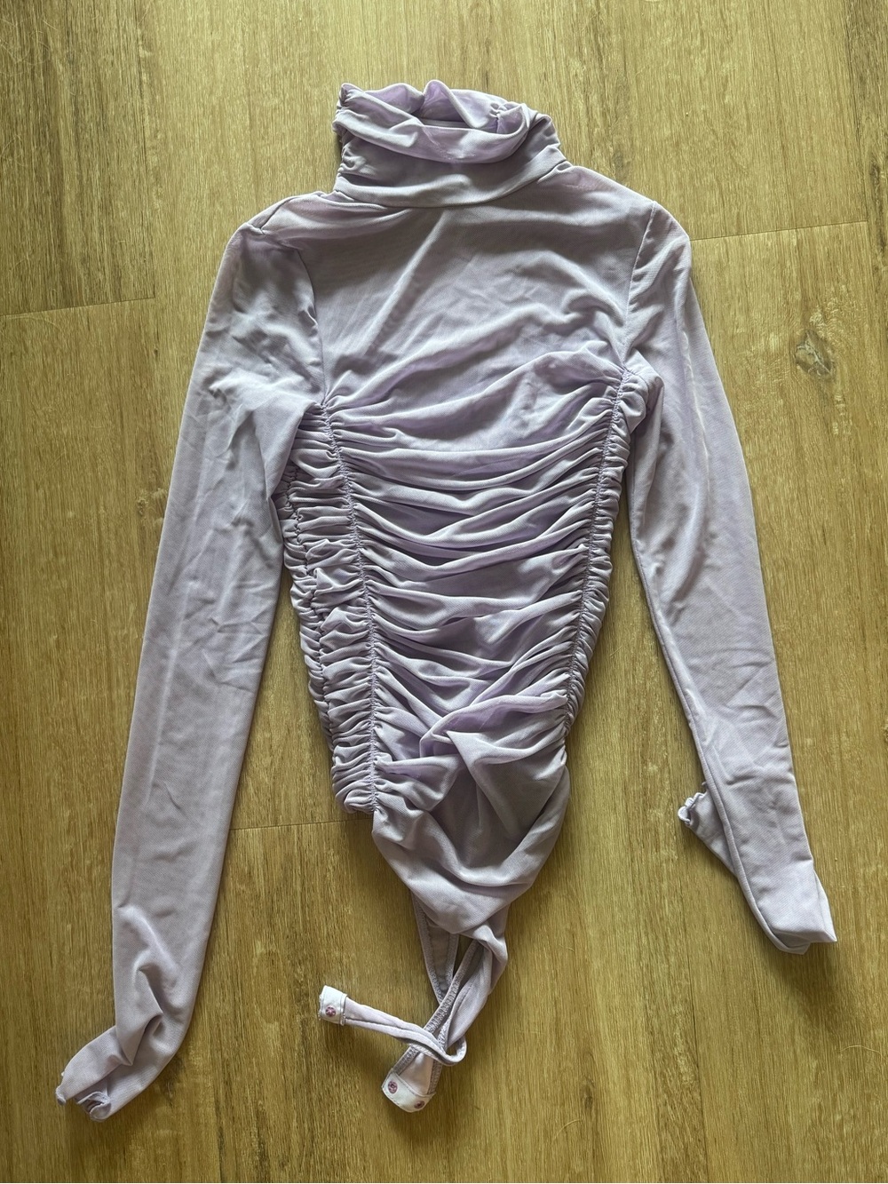 Free People Lavender Ruched Turtleneck Bodysuit